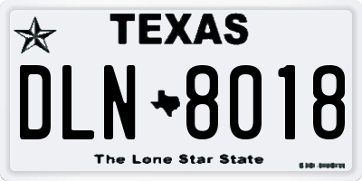 TX license plate DLN8018