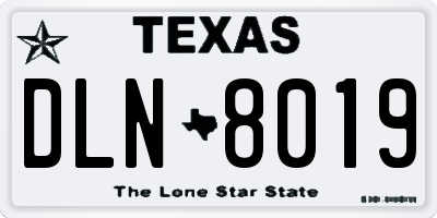 TX license plate DLN8019