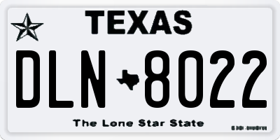 TX license plate DLN8022