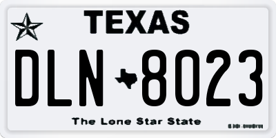 TX license plate DLN8023
