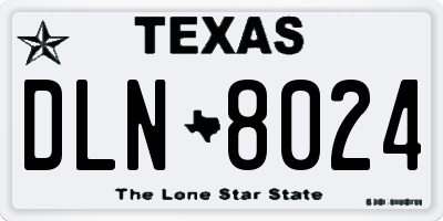 TX license plate DLN8024