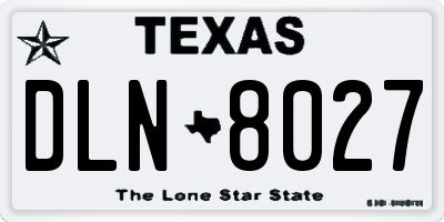 TX license plate DLN8027