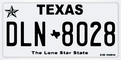 TX license plate DLN8028