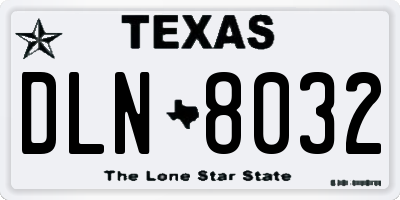 TX license plate DLN8032
