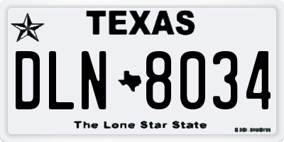 TX license plate DLN8034