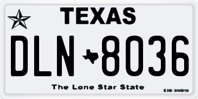 TX license plate DLN8036