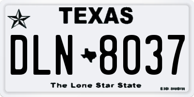 TX license plate DLN8037