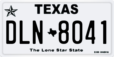 TX license plate DLN8041