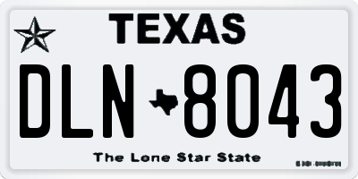 TX license plate DLN8043