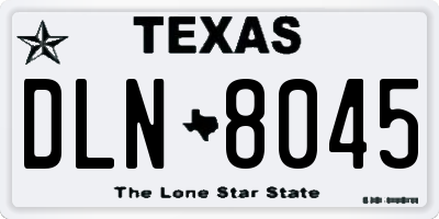 TX license plate DLN8045