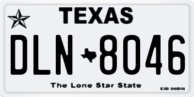TX license plate DLN8046