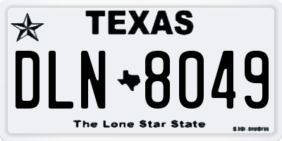 TX license plate DLN8049