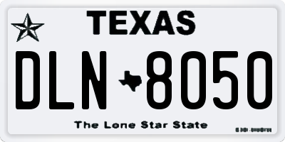 TX license plate DLN8050