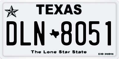 TX license plate DLN8051