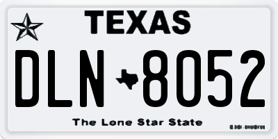 TX license plate DLN8052