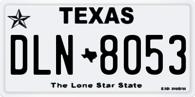 TX license plate DLN8053