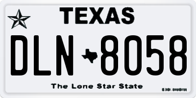 TX license plate DLN8058