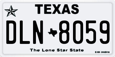 TX license plate DLN8059