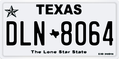 TX license plate DLN8064
