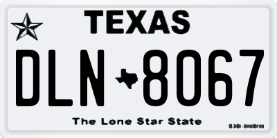 TX license plate DLN8067