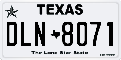 TX license plate DLN8071