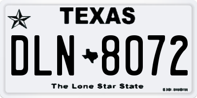 TX license plate DLN8072