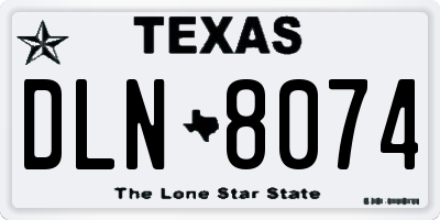 TX license plate DLN8074