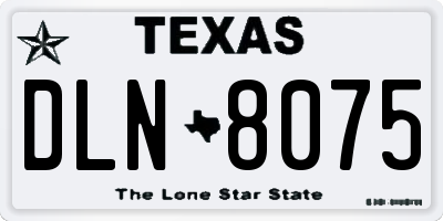 TX license plate DLN8075