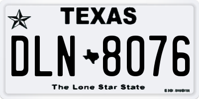 TX license plate DLN8076