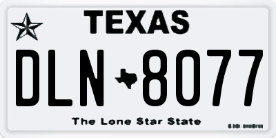 TX license plate DLN8077