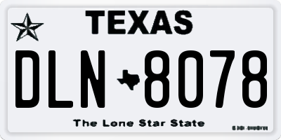TX license plate DLN8078