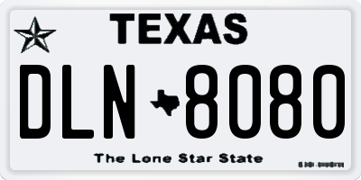 TX license plate DLN8080