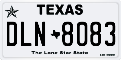 TX license plate DLN8083