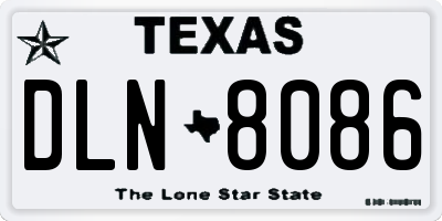 TX license plate DLN8086