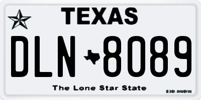 TX license plate DLN8089