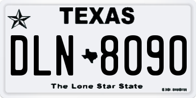 TX license plate DLN8090