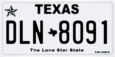 TX license plate DLN8091