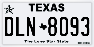 TX license plate DLN8093