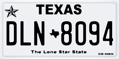 TX license plate DLN8094