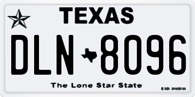 TX license plate DLN8096