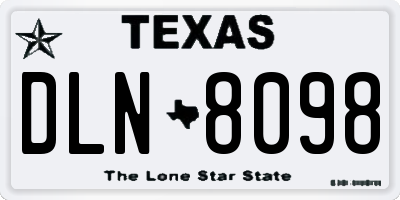 TX license plate DLN8098
