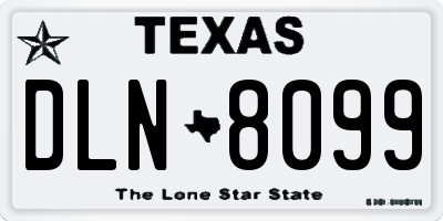 TX license plate DLN8099