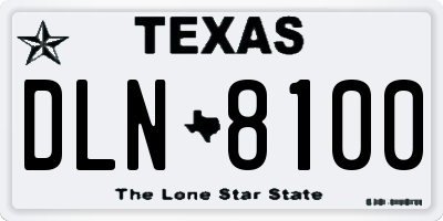 TX license plate DLN8100