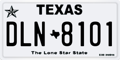 TX license plate DLN8101