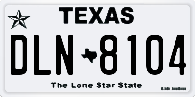TX license plate DLN8104