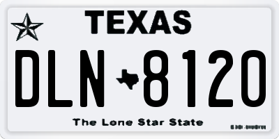 TX license plate DLN8120