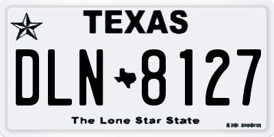 TX license plate DLN8127