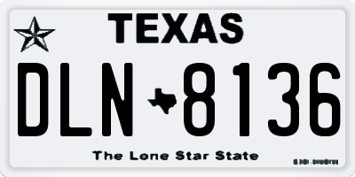 TX license plate DLN8136