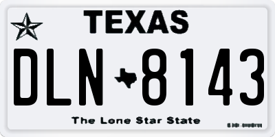 TX license plate DLN8143