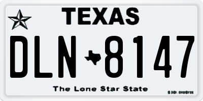 TX license plate DLN8147